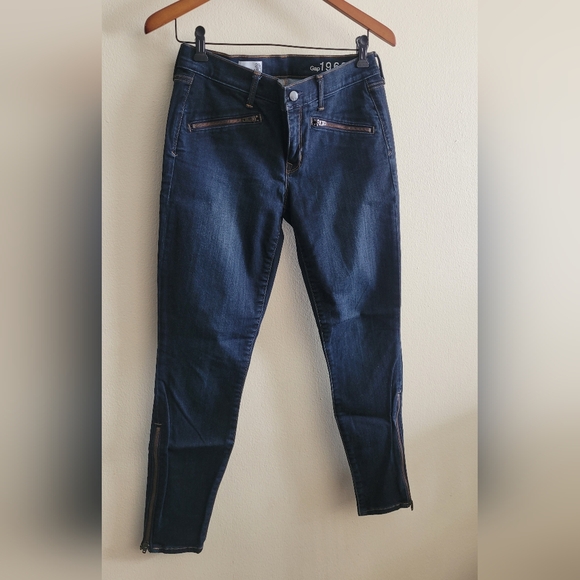 Vtg GAP 1969 legging jean zipper detailed denim Women's size 6R. Blue jean. - Picture 2 of 10